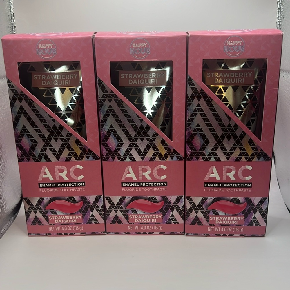 Arc Enamel Protection Fluoride Toothpaste Strawberry Daiquiri. New. 3 Pack.